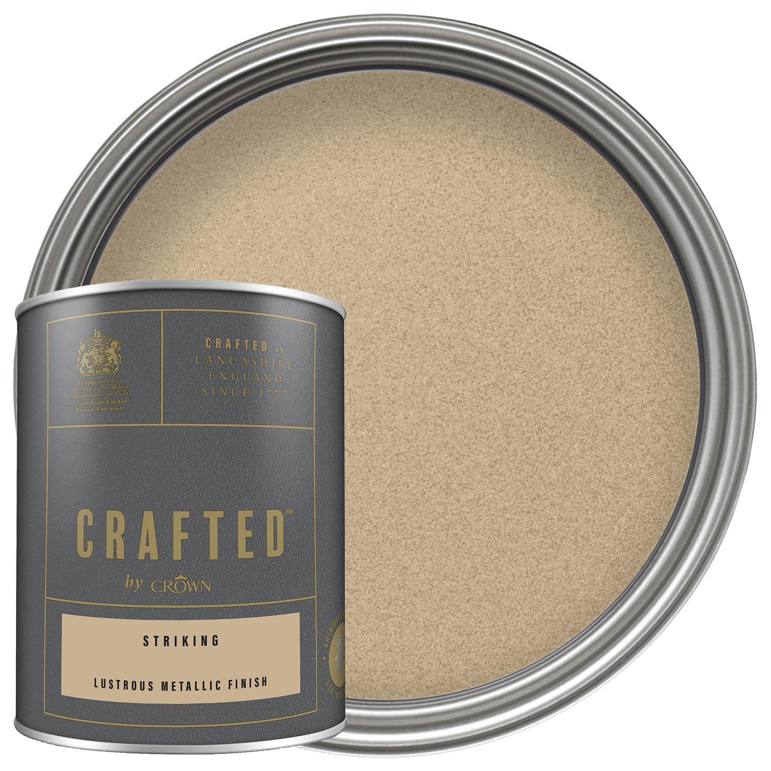 CRAFTED™ by Crown Emulsion Interior Paint - Metallic Striking - 1.25L