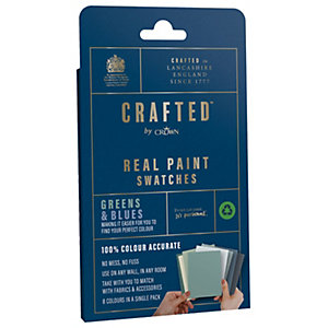 CRAFTED™ by Crown Flat Matt Real Paint Swatch - Green & Blue - Pack of 8