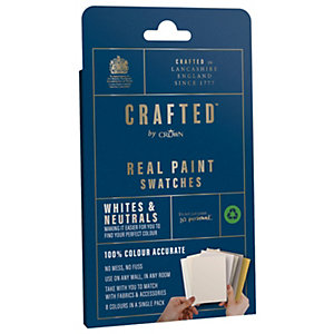 CRAFTED™ by Crown Flat Matt Real Paint Swatch - White & Neutral - Pack of 8