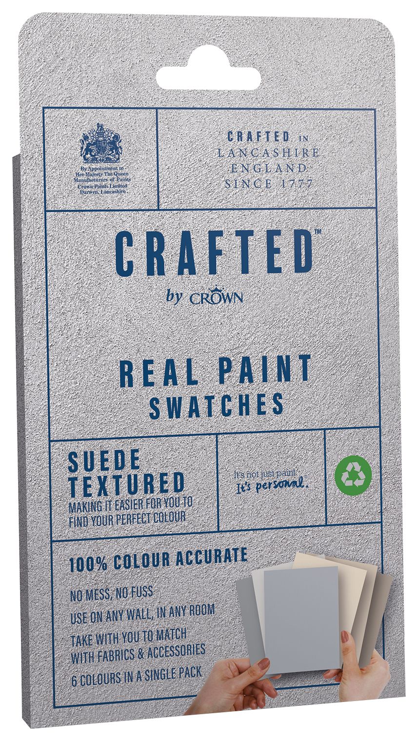 CRAFTED™ by Crown Flat Matt Real Paint Swatch - Subtle Textured - Pack of 6