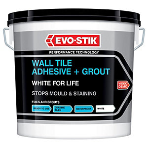 Evo-Stik White for Life Waterproof Ceramic Wall Tile Adhesive & Grout 2.5L