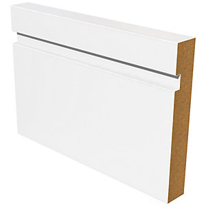 Grooved Square Edge White MDF Skirting - 18mm x 144mm x 4.2m