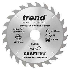 Trend CSB/19024 24 Teeth Combination Cut Craft Circular Saw Blade - 190 x 30mm