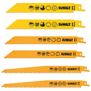 DEWALT DT2444-QZ BI-Metal Mixed 6 Piece Recipricating Saw Blade Set