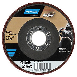 Norton Rapid Strip Non Woven Sanding Disc for Paint and Varnish - 115mm