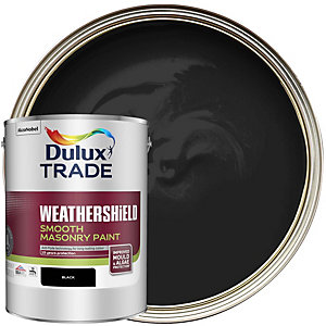 Dulux Trade Weathershield Smooth Masonry Paint - Black 5L