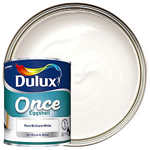 Dulux Once Eggshell Paint - Pure Brilliant White - 750ml