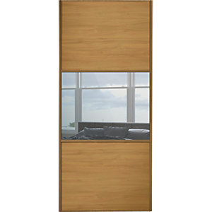 Spacepro Sliding Wardrobe Door Wideline Oak Panel & Mirror
