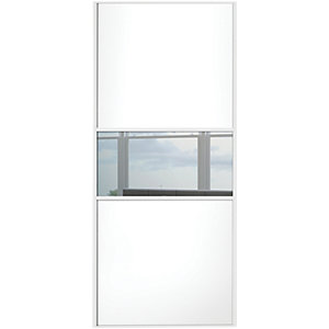 Spacepro Sliding Wardrobe Door Fineline White Panel & Mirror