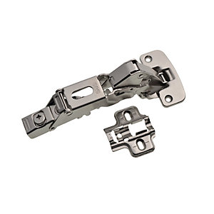 Wickes 165 Degree Clip On Concealed Cabinet Soft Close Hinge - Nickel 35mm Pack of 2