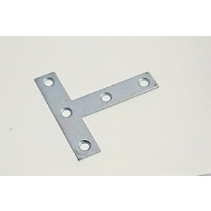 Image of Wickes Zinc Plated Tee Plate 75mm Pack 4