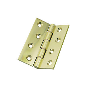 Wickes Butt Hinge - Solid Brass 102mm Pack of 3
