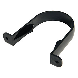 FloPlast 68mm Round Line Downpipe Clip - Pack of 10 - Black