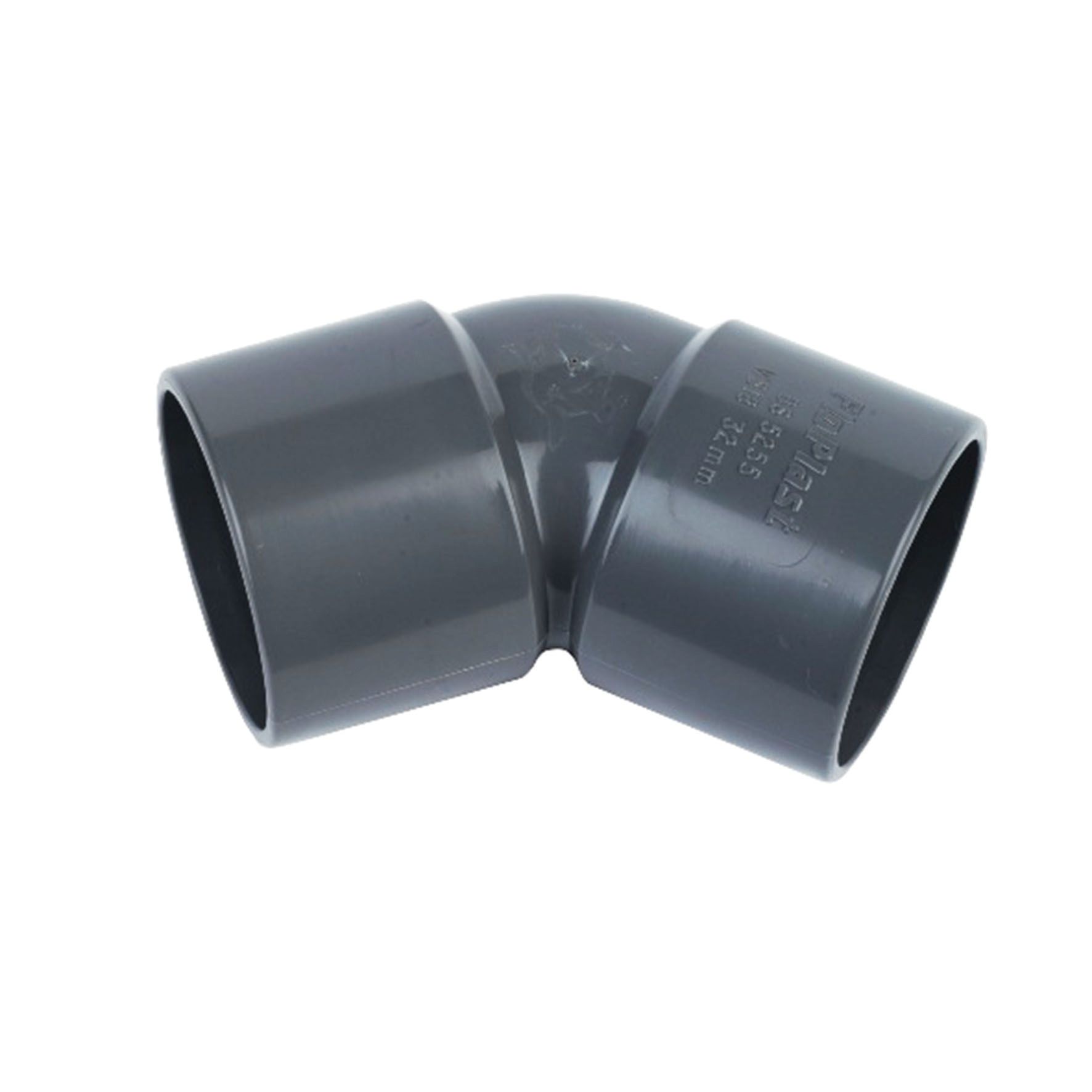 FloPlast WS18G Solvent Weld Waste 135 Deg Bend - Grey 32mm