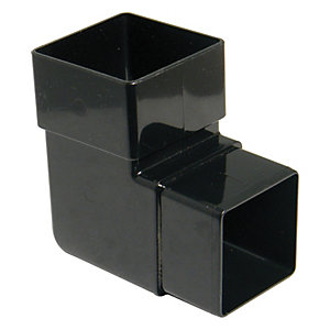 FloPlast 65mm Square Downpipe Offset Bend 92.5 - Black
