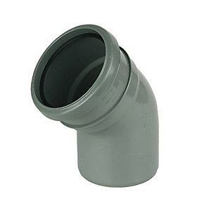 FloPlast 110mm Soil Pipe Bend Socket/Spigot 135 - Grey