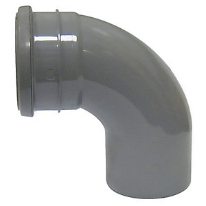 FloPlast 110mm Soil Pipe Bend Socket/Spigot 92.5 - Grey