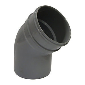 Floplast 110mm Soil Pipe Offset Bend Spigot/Solvent Socket 135 - Grey