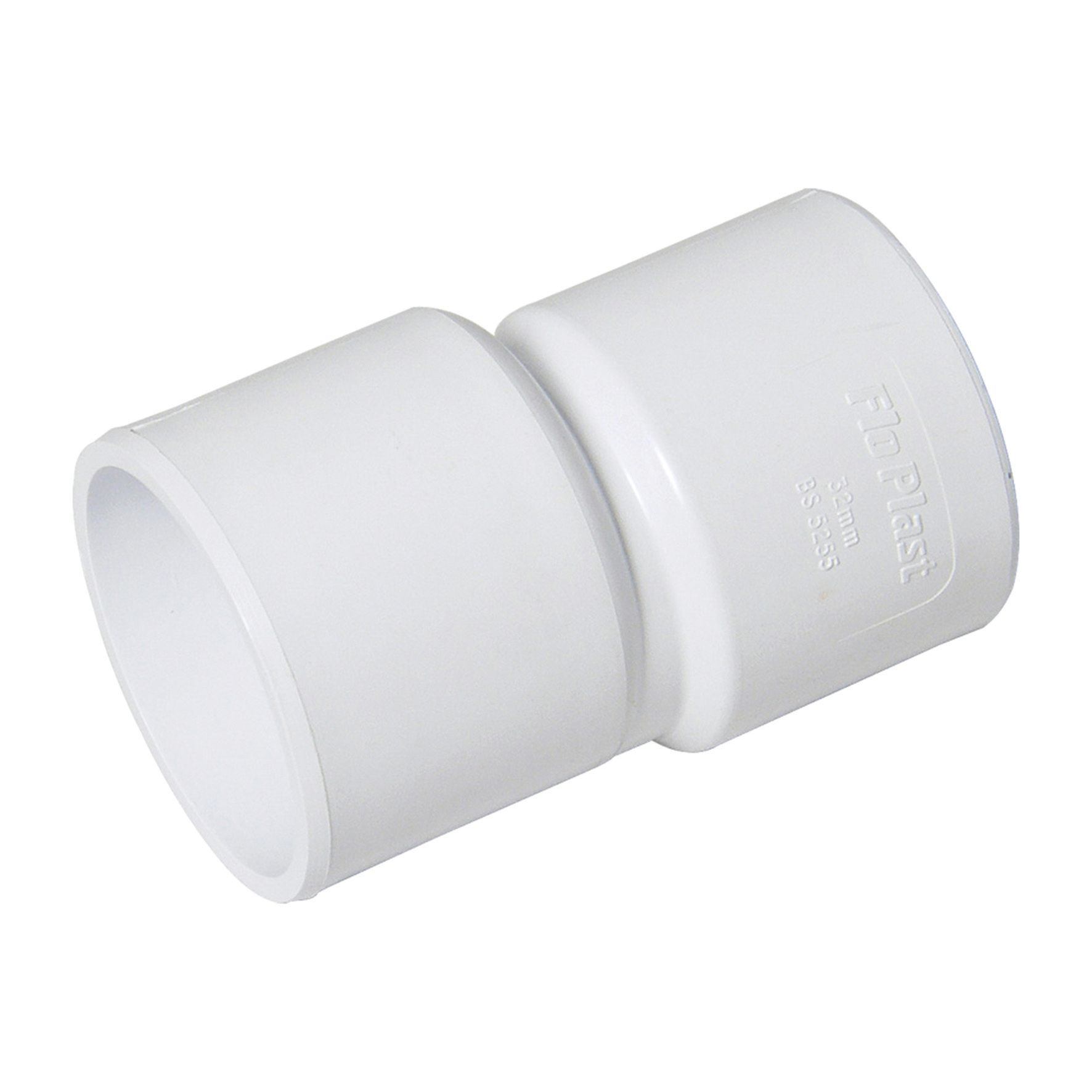 FloPlast WS50W Solvent Weld Waste Level Invert Reducer - White 40mm x 32mm