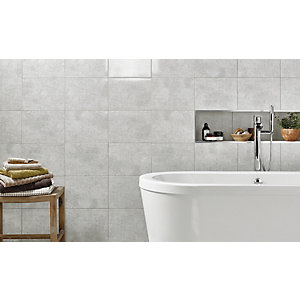 Wickes Tivoli Grey Ceramic Wall Tile - 330 x 250mm