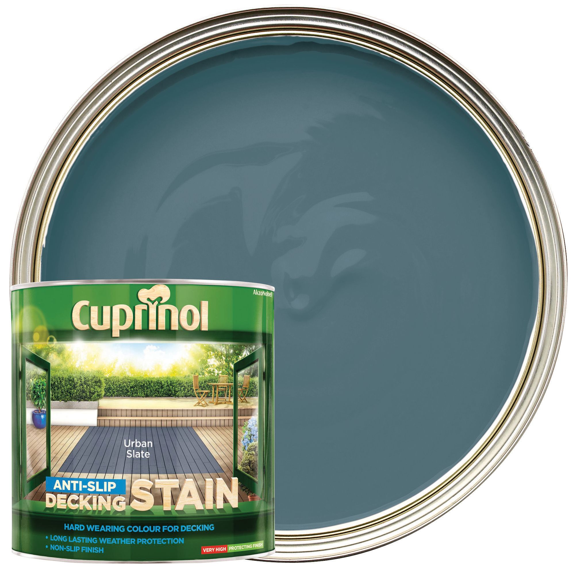 Cuprinol Anti-Slip Decking Stain - Urban Slate 2.5L