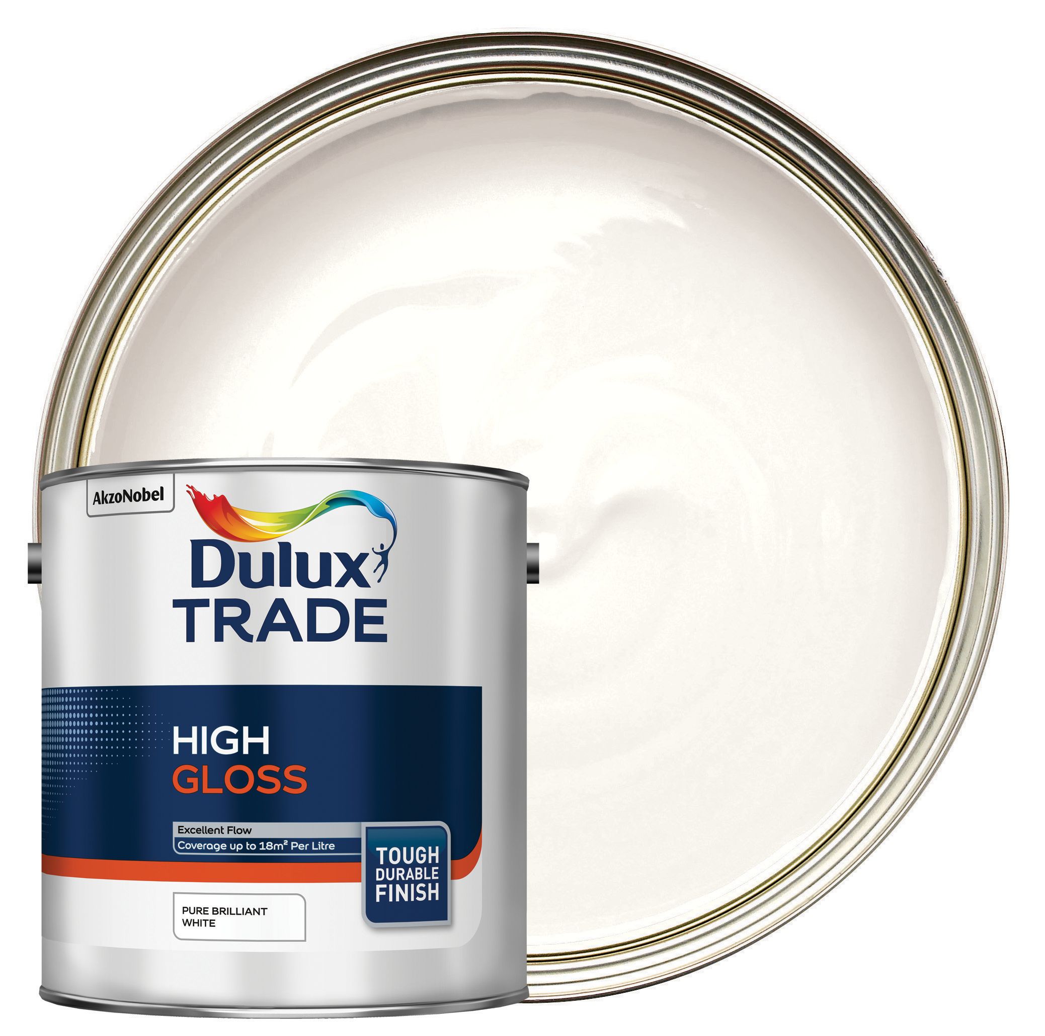 Dulux Trade High Gloss Paint - Pure Brilliant White - 2.5L