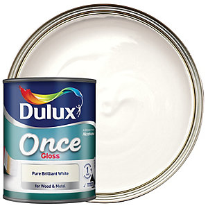 Dulux Once Gloss Paint - Pure Brilliant White - 2.5L