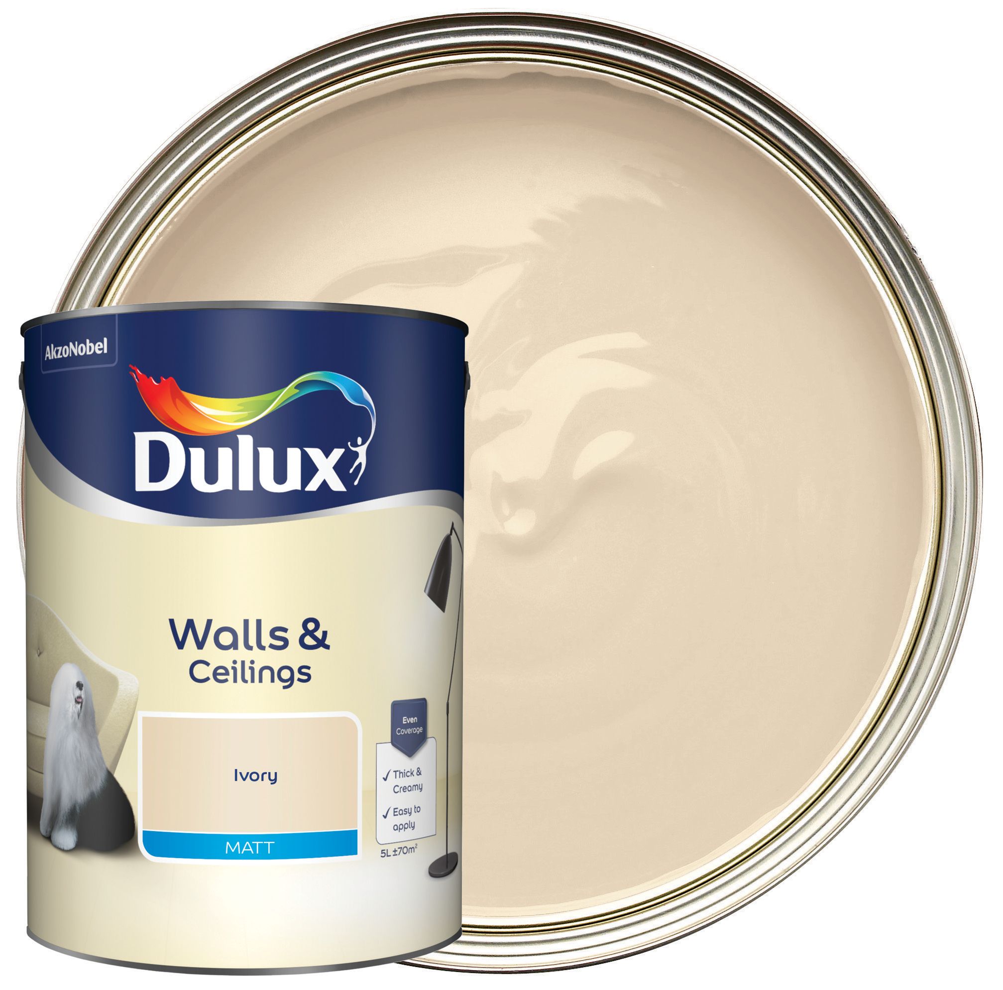 Dulux Matt Emulsion Paint - Ivory - 5L