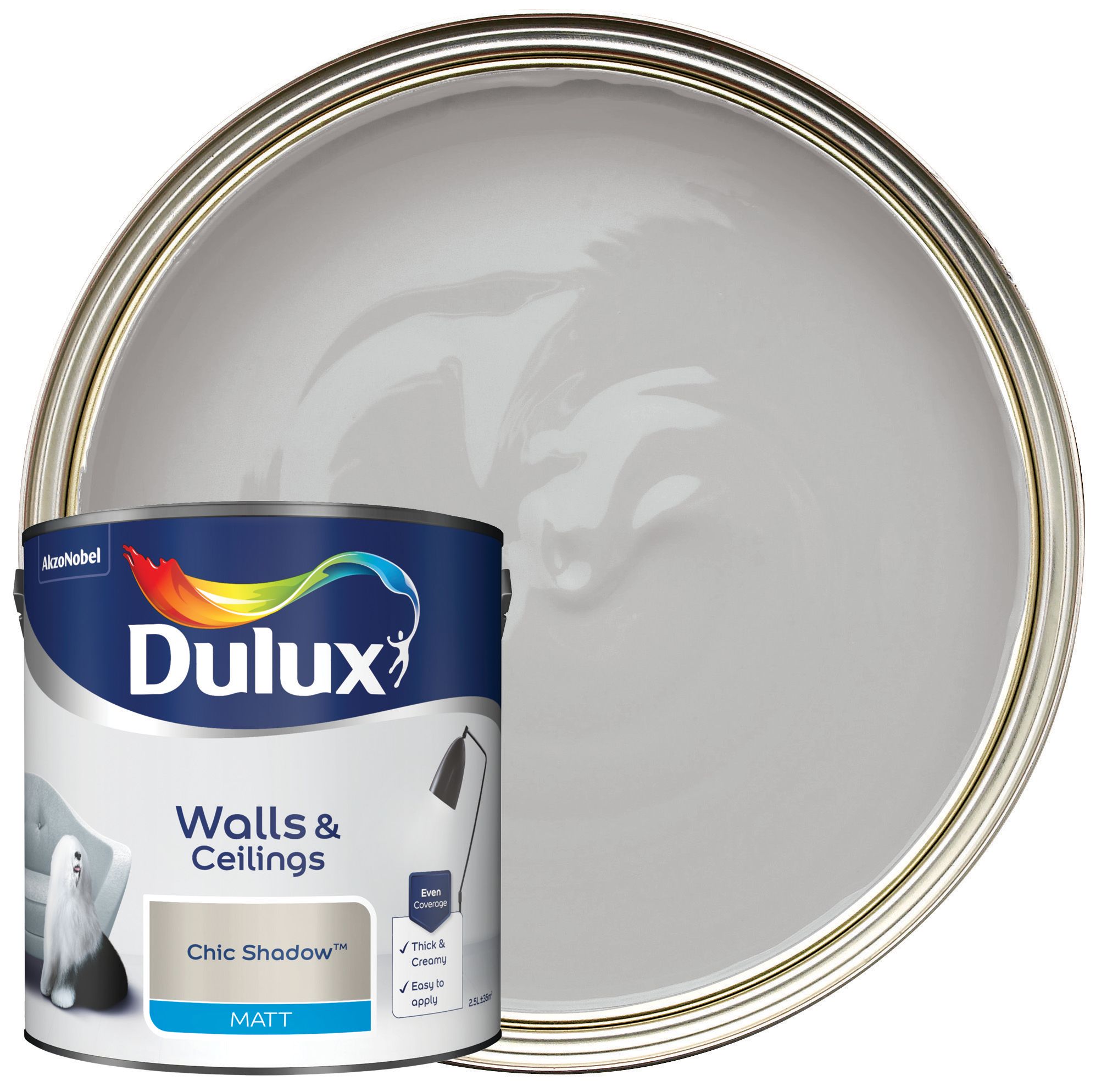 Dulux Matt Emulsion Paint - Chic Shadow - 2.5L