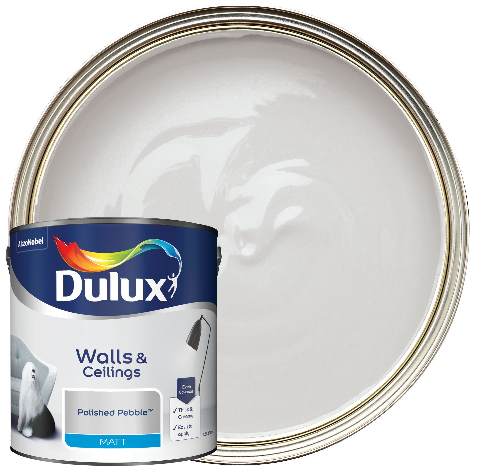 Dulux Matt Emulsion Paint - Polished Pebble - 2.5L