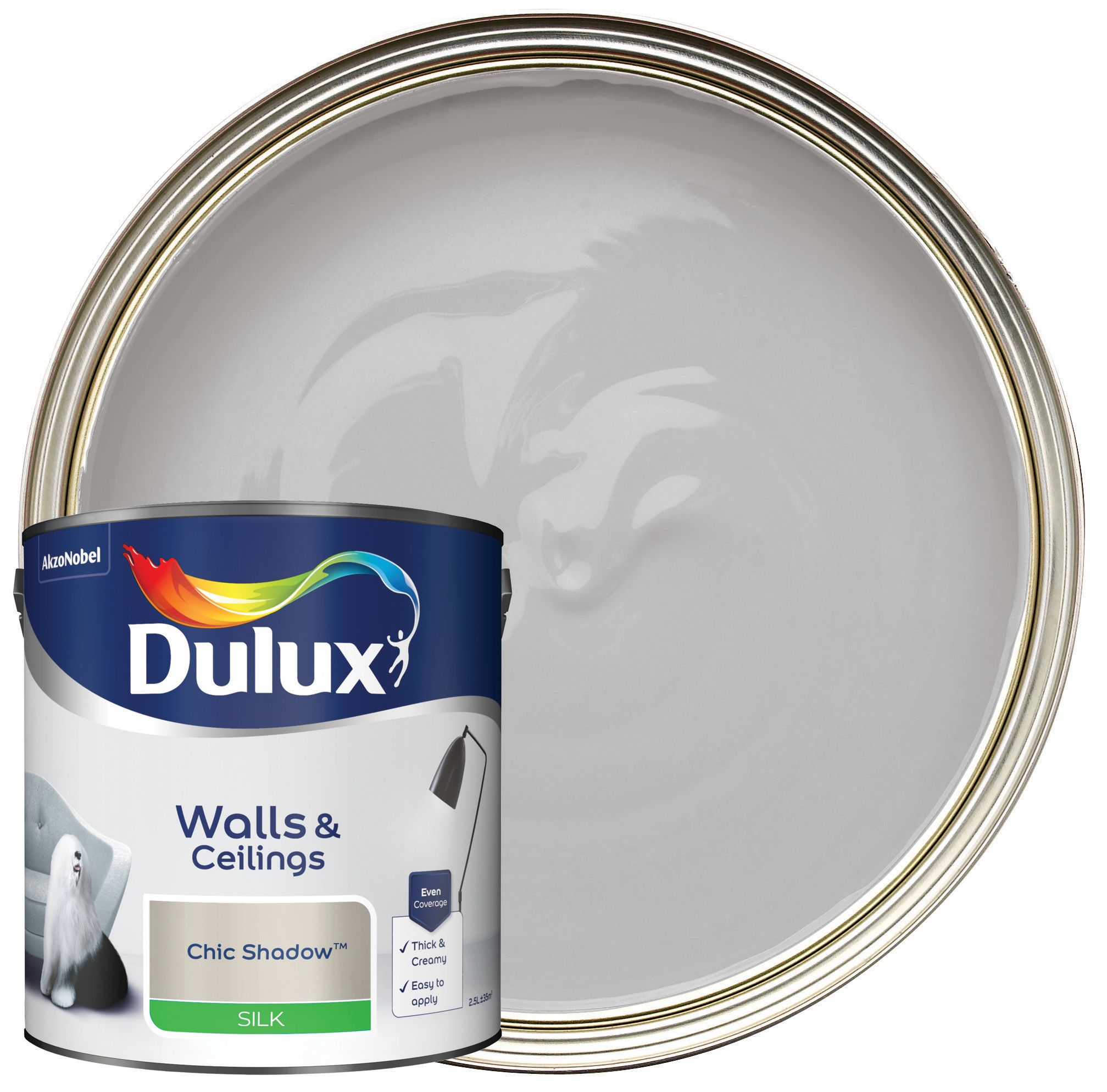 Dulux Silk Emulsion Paint - Chic Shadow - 2.5L