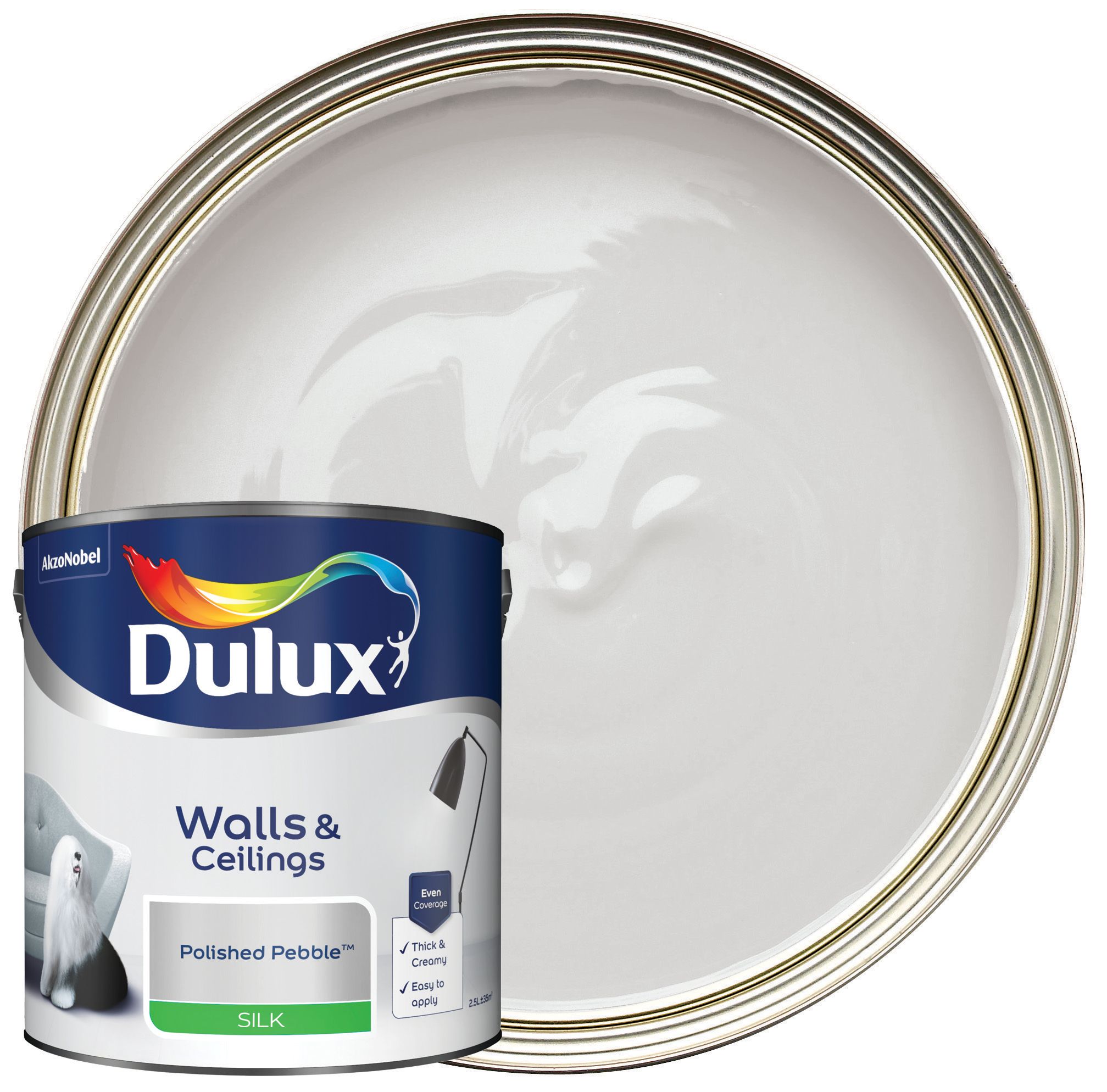 Dulux Silk Emulsion Paint - Polished Pebble - 2.5L