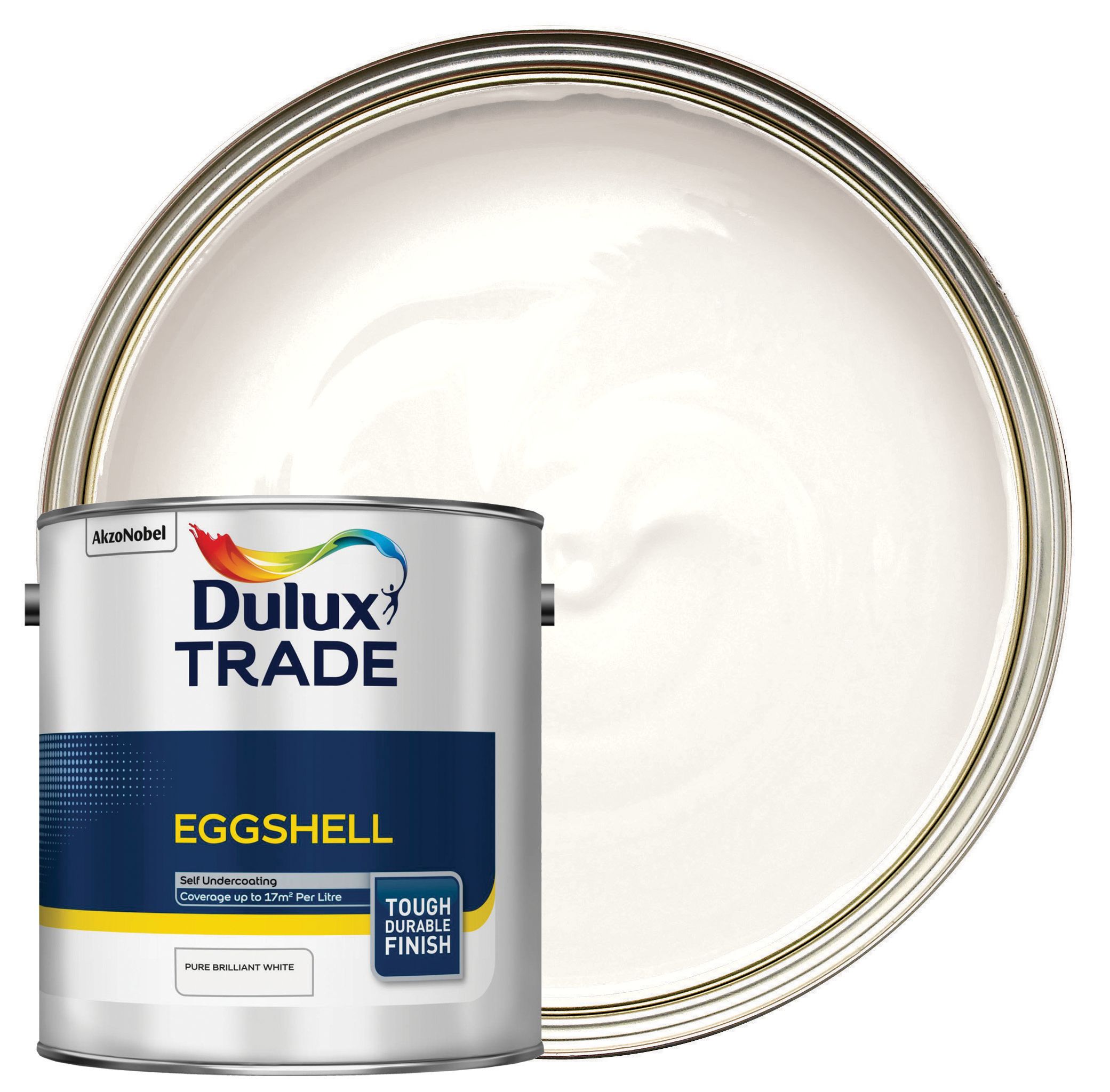 Dulux Trade Eggshell Emulsion Paint - Pure Brilliant White - 2.5L
