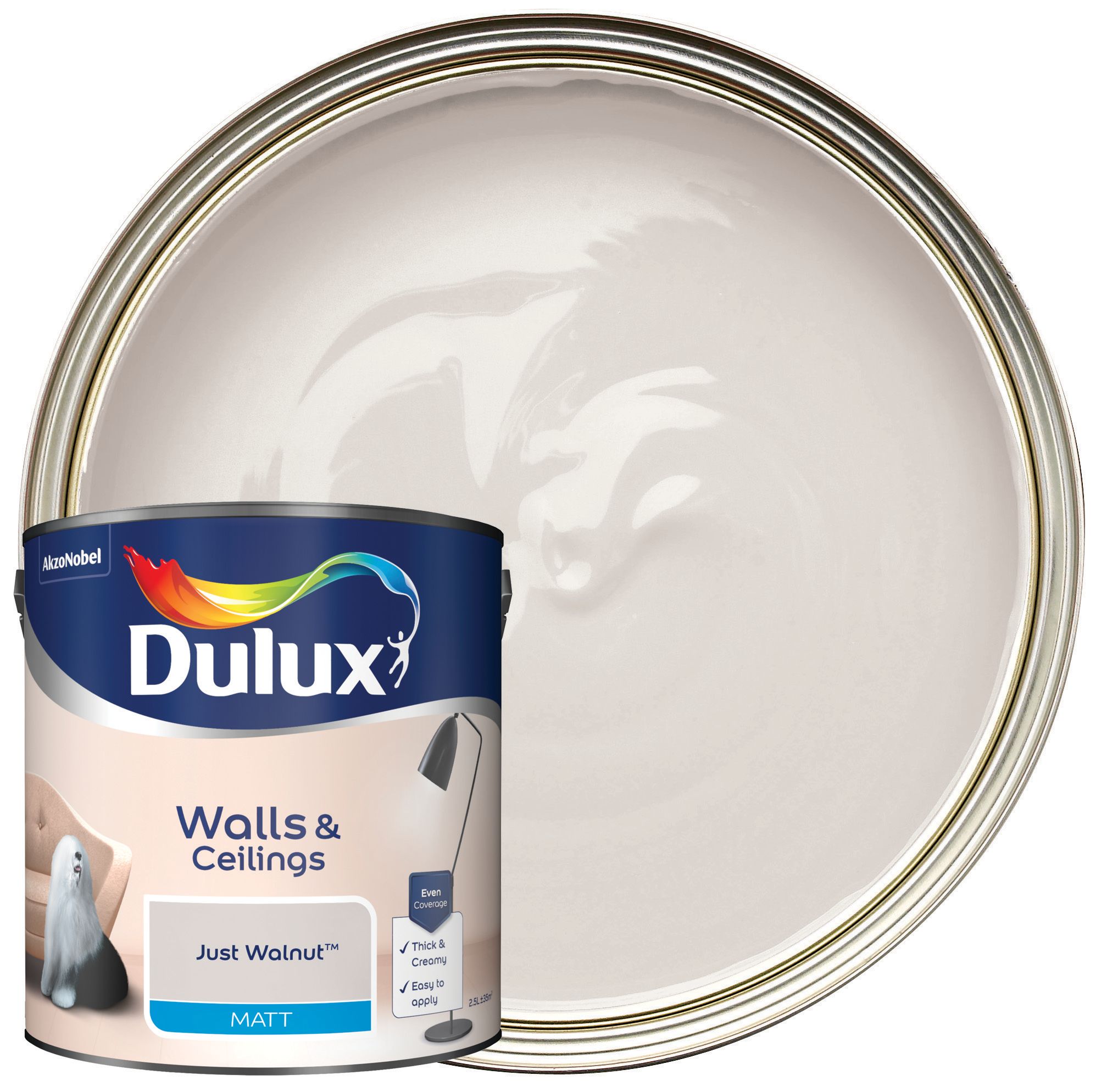 Dulux Matt Emulsion Paint - Just Walnut - 2.5L