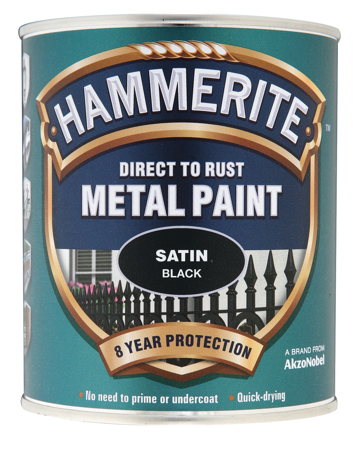 Hammerite Metal Satin Paint - Black - 750ml