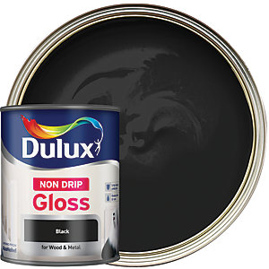 Dulux Non Drip Gloss Paint - Black - 750ml