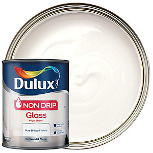 Dulux Non Drip Gloss Paint - Pure Brilliant White - 750ml