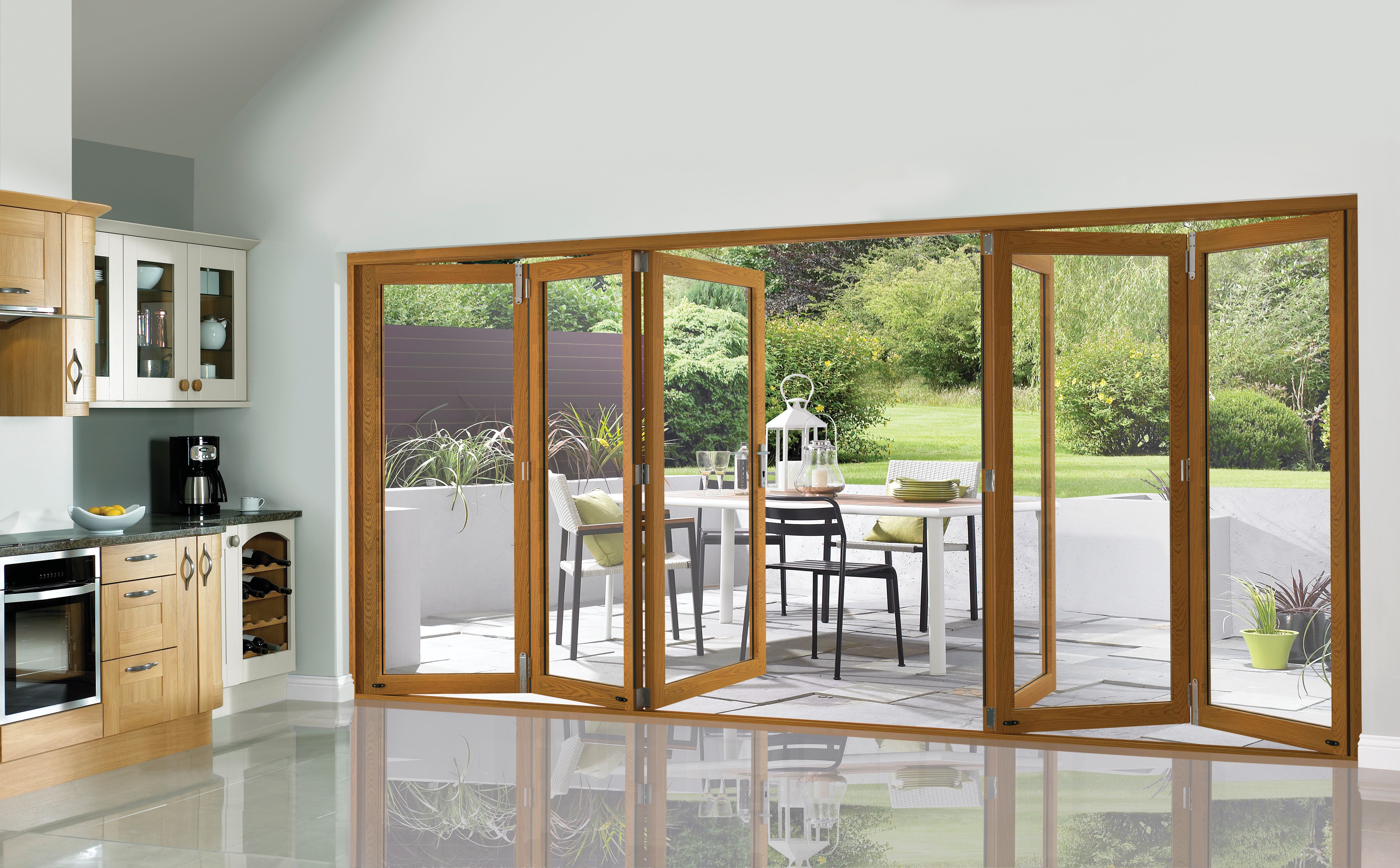 Image of Wickes Eden Finished Oak Veneer Bi-fold Door 14ft Wide