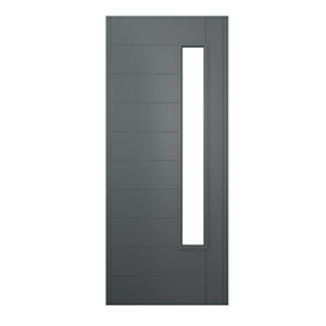 JCI Ultimate Stockholm External Hardwood Glazed Door Grey with Handle 1981 X 762mm