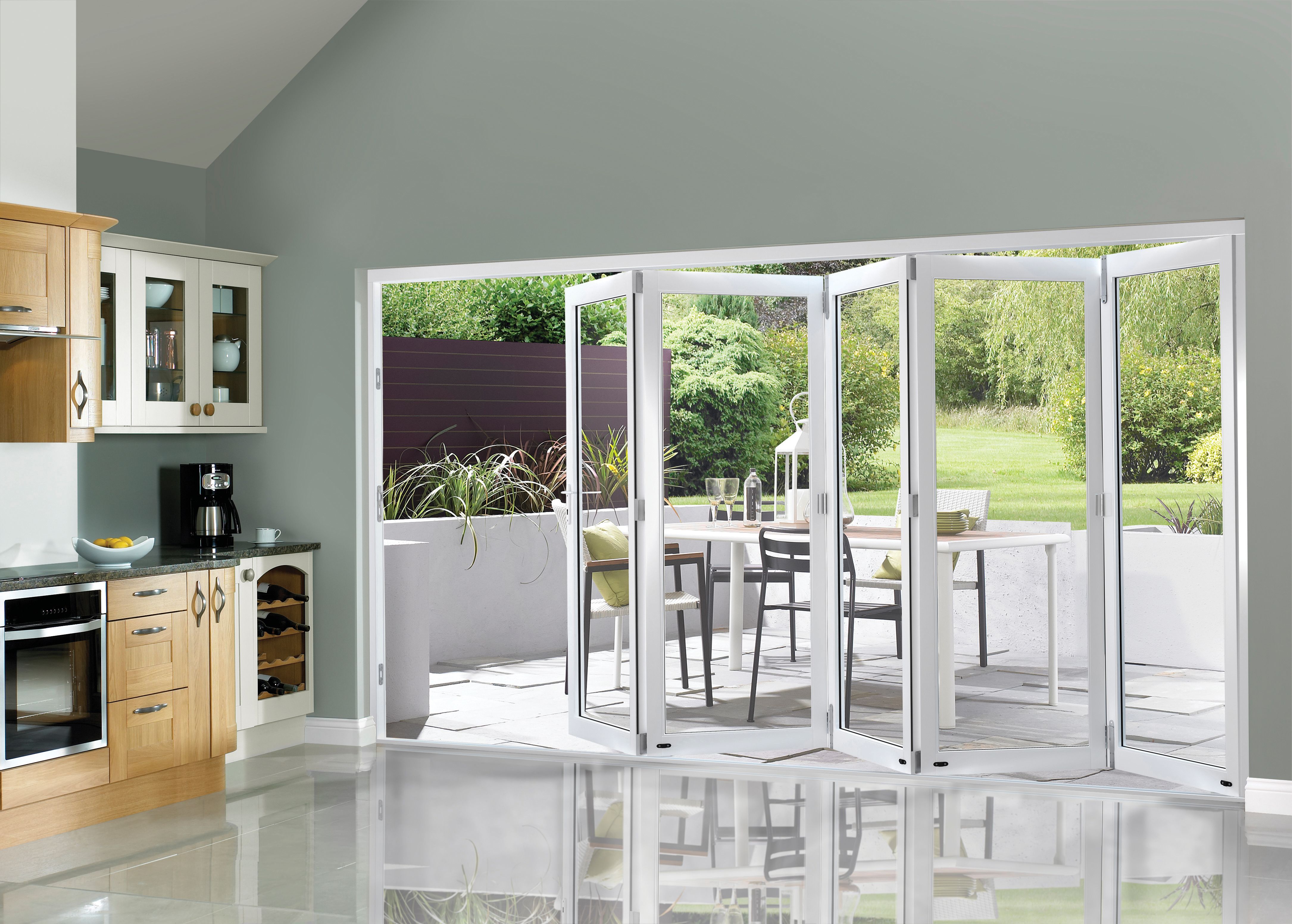 Image of Wickes Burman Slimline Finished Bi-fold Door White 12ft Wide