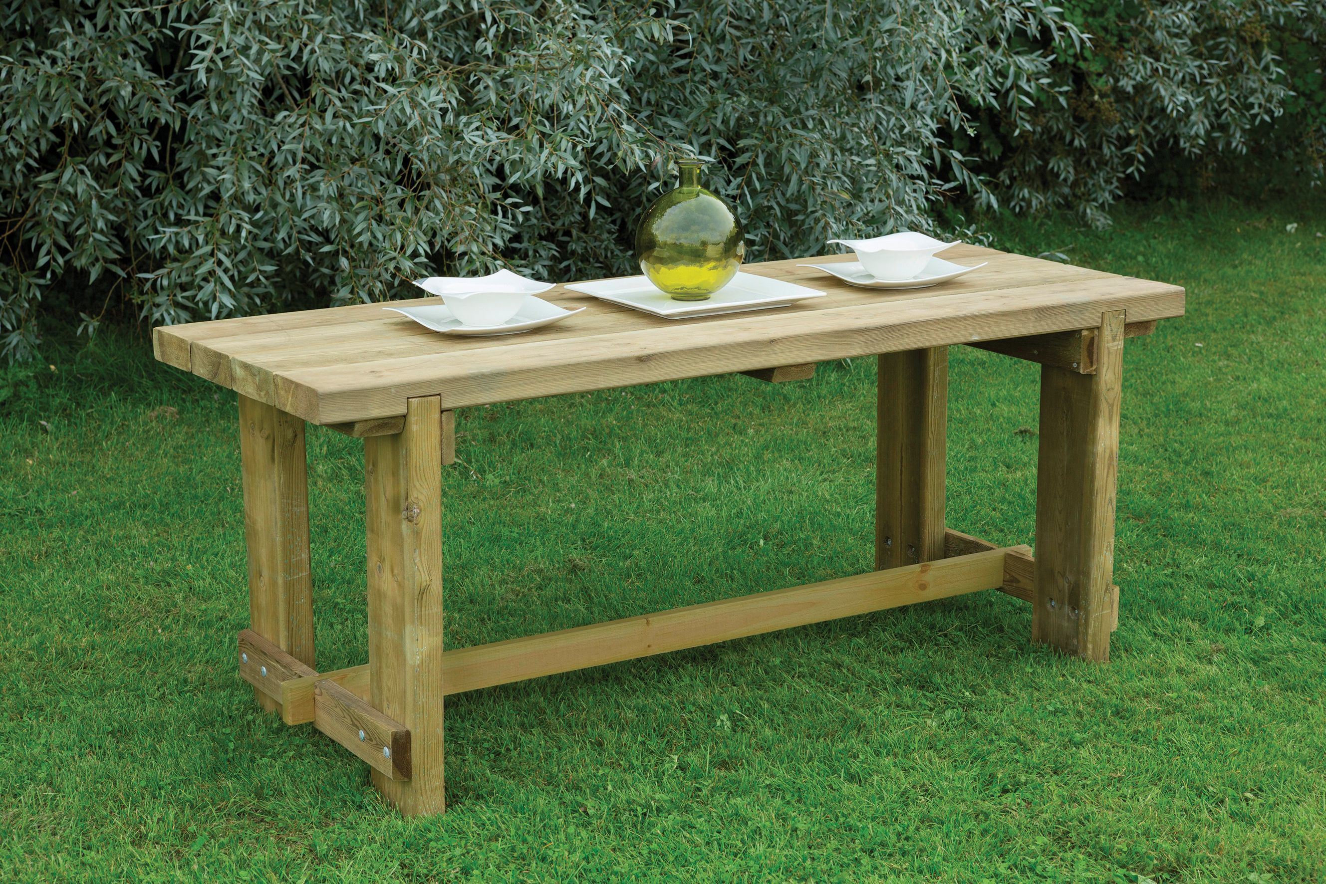 Forest Garden Refectory Wooden Garden Table 1.8m