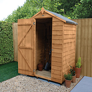 Forest Garden 4 x 3 ft Small Apex Overlap Dip Treated Windowless Shed