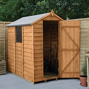 Forest Garden 6 x 4 ft Small Apex Overlap Dip Treated Garden Shed