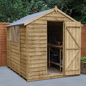 Forest Garden 8 x 6 ft Apex Overlap Pressure Treated Shed