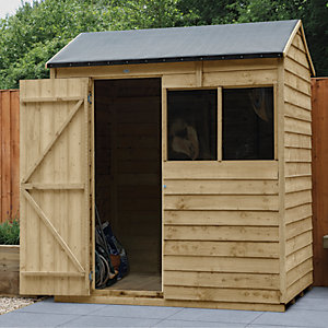 Forest Garden 6 x 4 ft Reverse Apex Overlap Pressure Treated Shed