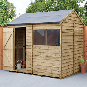 Forest Garden 8 x 6 ft Reverse Apex Overlap Pressure Treated Shed