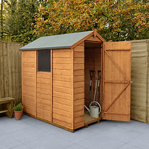 Forest Garden 6 x 4 ft Small Apex Shiplap Dip Treated Shed