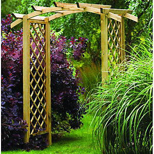 Forest Garden Genoa Curved Wooden Trellis Garden Arch - 1800 X 2420 mm