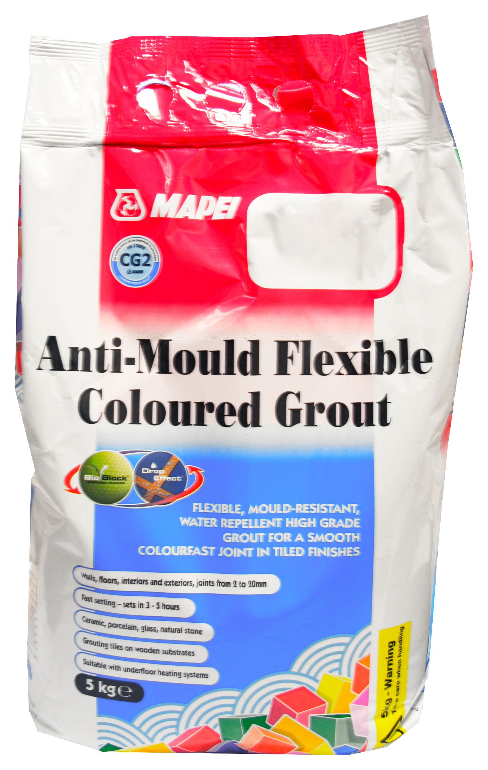 Mapei Anti-Mould Flexible Coloured Tile Grout Black 5kg