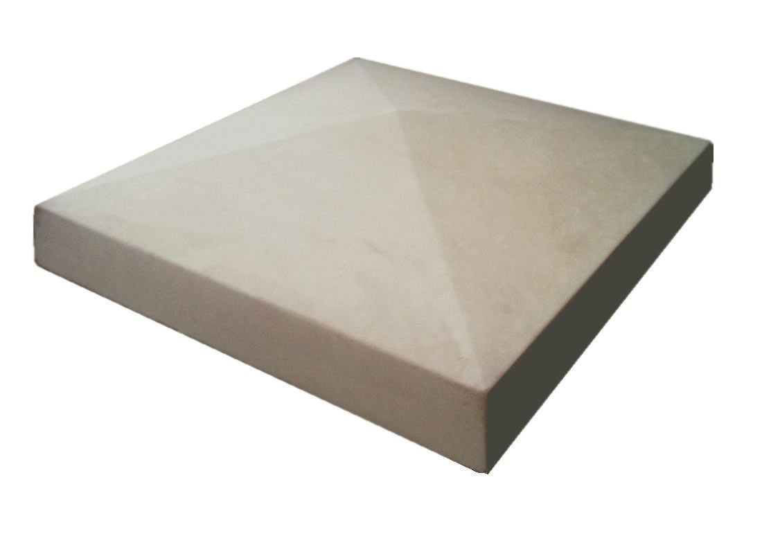 Marshalls Cast Smooth Pillar Cap Stone - Grey 380 x 380 x 50mm